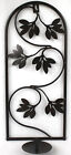 Kerzenhalter Wand Floral Dunkelbraun Metall 40 cm H&#246;he 18 cm Breite