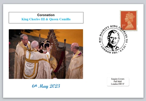 GB 2023 FDC Coronation King Charles III royalty postcard #3 Cover
