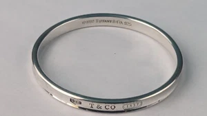 Vintage Tiffany & Co Sterling Silver 1837 Bangle 2 3/8" Bracelet- 1997 34 Grams - Picture 1 of 8
