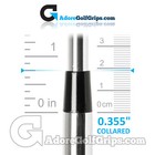 Iron Ferrules Collared Taper Tip 0.355" (19.00mm Length) - Black (12 Pack)
