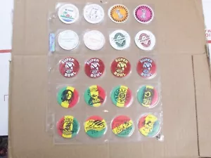 POGS/MILKCAPS FOGLIO DA 20. RAGGAE WORKS, PIZZA BOB'S, RASTA RISING, STRIKE BACK - Foto 1 di 5