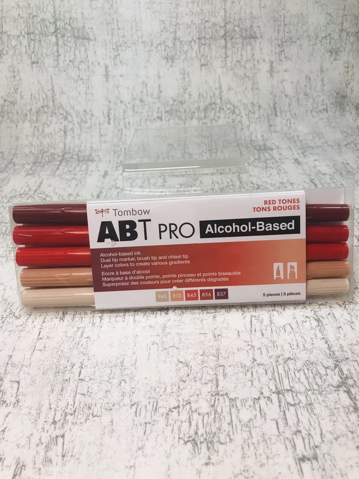 Tombow Abt Pro 5pc Red Tones Dual Tip Markers (56974)