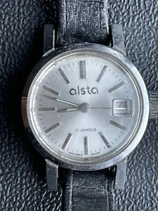 Vintage Women's Wrist Watch Alsta 17 Jewel Mechanical Windup w/ Date Works.    C - Picture 1 of 12