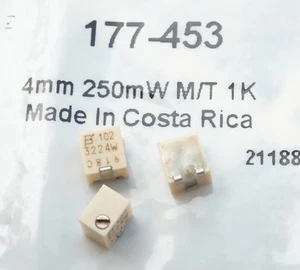 2x Bourns 3224W-1-102E Series 12-Turn SMD Trimmer Resistor. lot de 2 RS: 177-453 - Imagen 1 de 1