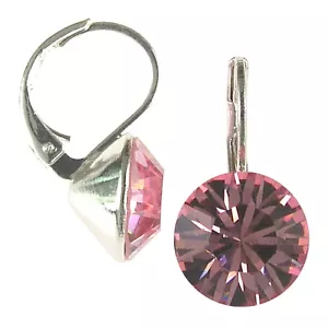 8 mm Ohrringe mit Swarovski Kristall in der Farbe Rose Hell - Bild 1 von 1