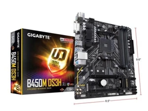 GIGABYTE B450M DS3H AMD Ryzen AM4 HMDI/DVI Micro ATX AMD Motherboard - Picture 1 of 8