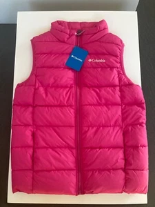 Columbia Powder Lite Youth NEW W/Tags L(14-16)Ski Outdoors Pink Puffer Vest - Picture 1 of 14