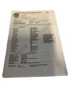 Original Coronation Street Rehearsal Script Jean Fergusson Episode 7722 - Picture 1 of 8