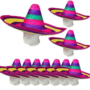 100x Mexican SOMBRERO Fancy Dress Straw Party Costume Hat Cap Spanish BULK - Picture 1 of 6