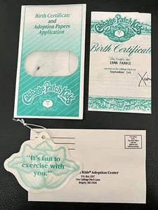 Etiqueta de muñeca Cabbage Patch Kids 1990 y documentos de adopción de certificado de nacimiento 1989/90 - Imagen 1 de 8