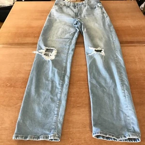 Madewell The Perfect Vintage Straight Jeans Women 29T Blue High Rise Distressed - Picture 1 of 13