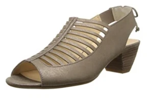 PAUL GREEN TRISHA CREAM METALLIC SUEDE SLINGBACK SANDALS UK SIZE 6 US SIZE 8 - Picture 1 of 7