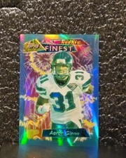 1995 Finest Aaron Glenn Rookie Refractor Football Card #165