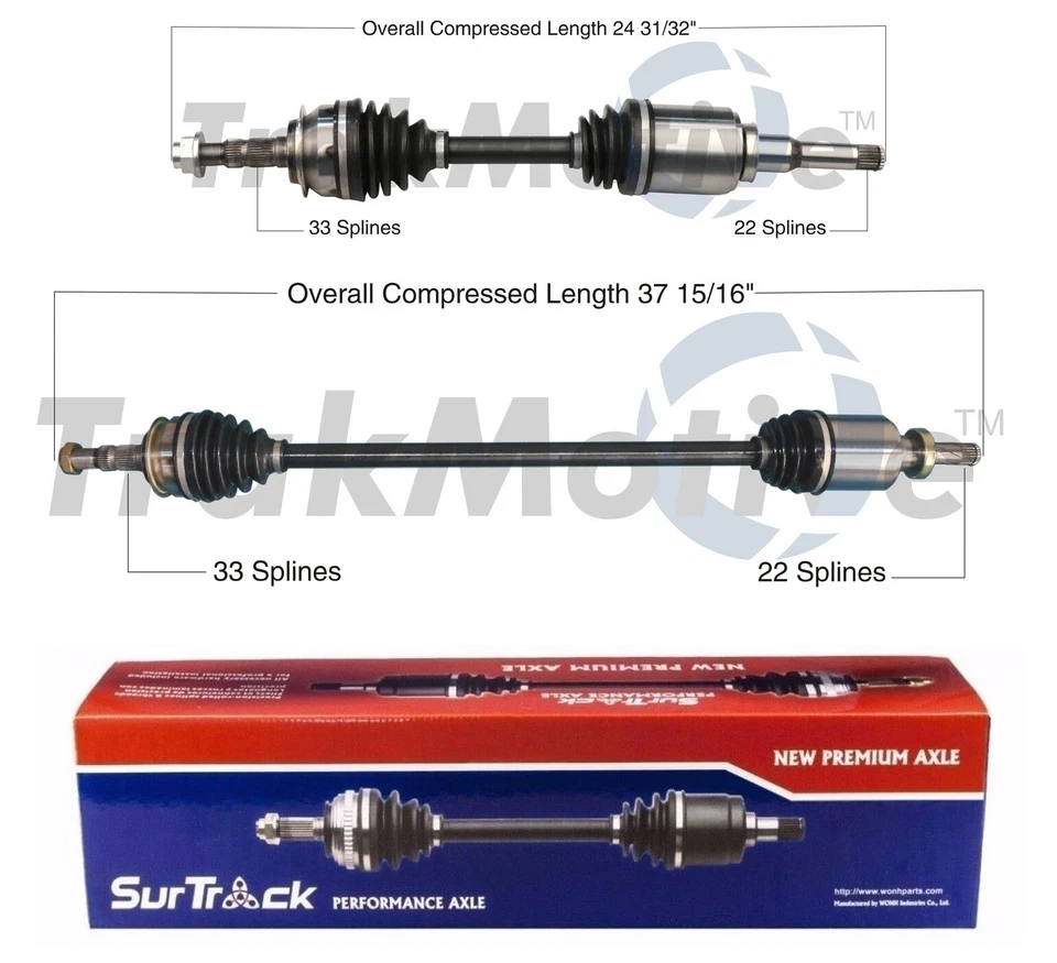 Juego de 2 ejes delanteros SurTrack CV para Chevrolet Cruze 1,8 l 4 L automático Foto 1 de 1