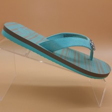 yellow box turquoise flip flops