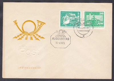DDR (Germany) FDC 1973 Michel 1842/43     Development in the GDR, large format - Image 1 of 2