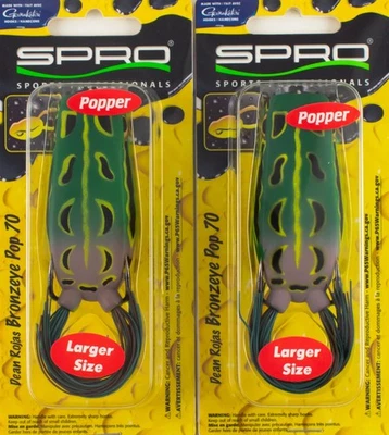 (LOT OF 2) SPRO BRONZEYE POP 70 3/4OZ SBEPP70NGRN NATURAL GREEN BN2332 - Image 1 of 3