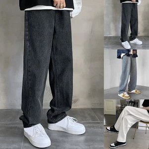 Sleek Mens Simple Jeans with Medium Waist Design for Comfort and Style - Picture 1 of 23