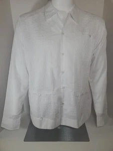 Guayabera Hemd Herren Large weiß Yuca Stickerei - Bild 1 von 16