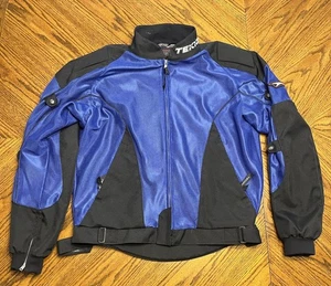 Teknic Men’s Blue Padded Motorcycle Motocross Jacket Men’s Sz 44-54  - Foto 1 di 11