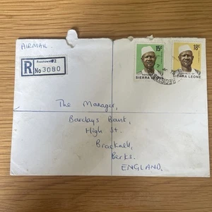 SIERRA LEONA 1972-78 x2 sellos 15c 18c Barclays Banco Correo Aéreo - Imagen 1 de 5