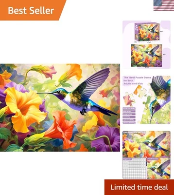 Rompecabezas de 500 piezas de alta calidad - Hermosa escena de colibrí, arte moderno Foto 1 de 4