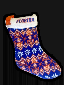 Florida Alligatoren Weihnachtsstrumpf Strick Forever Sammlerstücke Fair Isle blau 16" - Bild 1 von 10