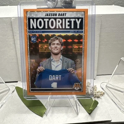 Jaxson Dart 2025 Panini Mosaic Rookie Orange Fluorescent Prizm Notoriety SP RC - Image 1 of 4