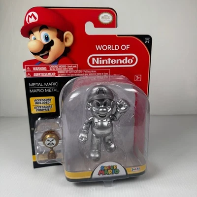 Metal Mario Super Mario Bros 4 Pulgadas Figura Trofeo Accesorio Jakks Pacific Foto 1 de 4