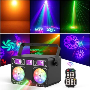 Luce Da Discoteca LED Doppia Testa 5 in 1, Luce Palco RGBY 15 Combinazioni Di Co - Foto 1 di 12