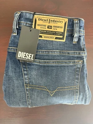 Pantalones de mezclilla Diesel para hombre Thommer ajustados RB062 $225 azul talla 32/30 Foto 1 de 4