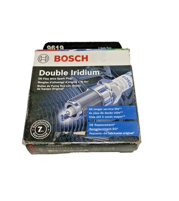 Bosch 9619 Spark Plugs Double Iridium, 4 Pack - Image 1 of 4