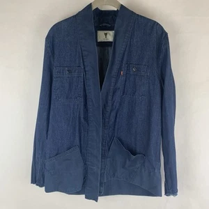 LEVIS Upcycled Denim Kimono Jacket Boho Yon Dale Handmade Overshirt Annice - Picture 1 of 17