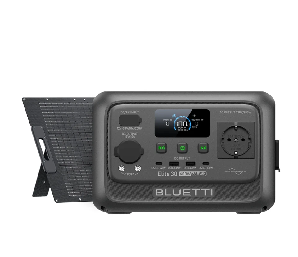 BLUETTI Elite 30 V2 600W 288Wh Tragbare Powerstation für Camping Reise Wohnmobil