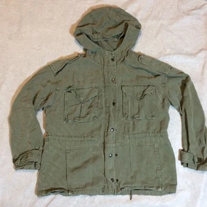 American Eagle Utility Jacke Damen Gr. M Army Green Full Zip Hooded Chore Coat - Bild 1 von 16