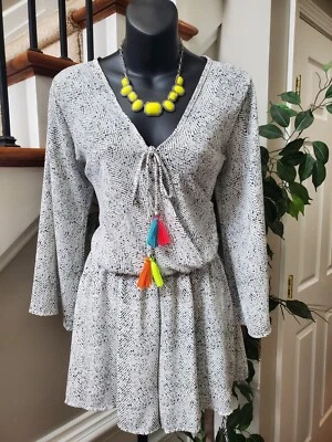 Mameluco Surf Gypsy para mujer gris poliéster manga larga cuello en V cordón mediano Foto 1 de 4