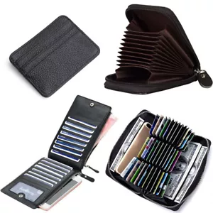 Billetera para tarjetas de 3 a 36 ranuras para hombres y mujeres RFID segura bolsa de monedas organizadora - Imagen 1 de 26