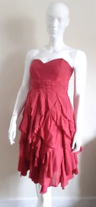 EX CHAINSTORE PINK STRAPLESS RUFFLE DRESS Size 12 ( 36ins Bust ) - Picture 1 of 8
