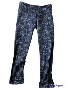 Lululemon Womens Journey Crop Leggings Size 2 Blue Stretch Mesh Back - Picture 1 of 4