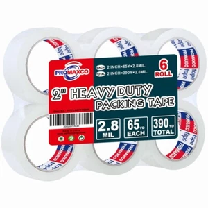 Schwerlast Packband 6 Rollen, Gesamt 390Y, Klar, 2,8 Mil, 1,88 Zoll x 65 Yard - Bild 1 von 6