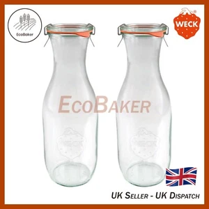 X2 WECK 766 1062ml Juice Glass Preserving Jar, Lid, Seal & Clamps Sourdough - Picture 1 of 1