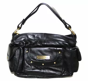 Smith and Canova Womens Black Leather Studded Handbag Shoulder Bag - Picture 1 of 1