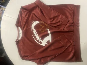 Xxl Brown Football Tshirt Long Sleeve - Picture 1 of 3