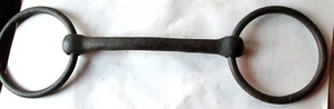 ANTIQUE FORGED IRON HORSE BIT BAR, MOUTH 6 1/2" 8.64 OZ. WGT - Picture 1 of 4