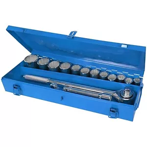 Silverline 652142 15pce 3/4" Drive Metric Socket Set and Steel Carry Case - Picture 1 of 9