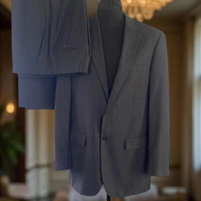 Traje Negro Giorgio Fiorelli - Super 150 Hecho en Italia Carbón Oscuro 44L 36/32 Foto 1 de 4