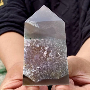 228G Amatista Natural Ágata Cristal Cueva Rebanadas Reparación - Imagen 1 de 13