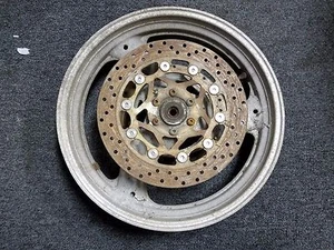 Front wheel with rotors 1989 FZR600 Yamaha 88-07 fzr 600 White 3HE-25168-00-UA - Foto 1 di 2