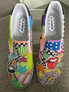 Lugz Custom Designed Mens White Canvas Slip On Shoes US 15 Eur 49.5 Uk 13.5 - Picture 1 of 9