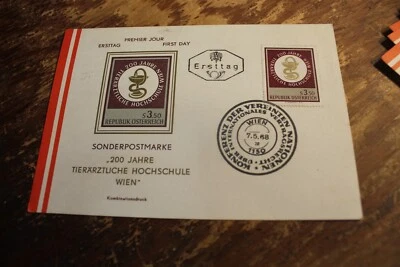 AUSTRIA #810 FIRST DAY CARD / FDC 1968 CUP SERPENT - POSTAGE DUE J241 USAGE - Image 1 of 2